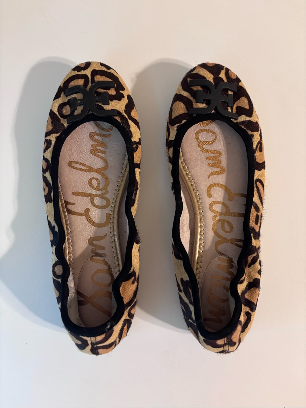Sam Edelman Leopard-Print Ballet Flats in Tan and Black